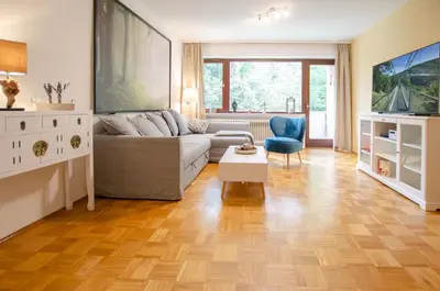 Ein Sitzbereich in der Unterkunft FeWo Amselnest
