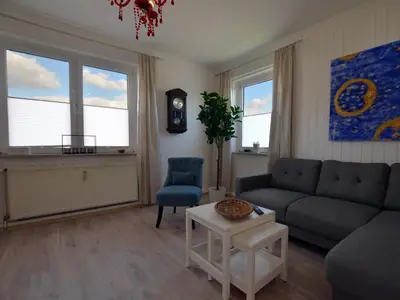Ein Sitzbereich in der Unterkunft Appartement Frieda