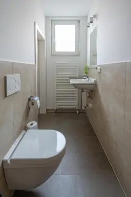 Ein Badezimmer in der Unterkunft Klein aber OHO!