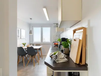 Küche/Küchenzeile in der Unterkunft Ferienwohnung mit Sauna in Ballenstedt