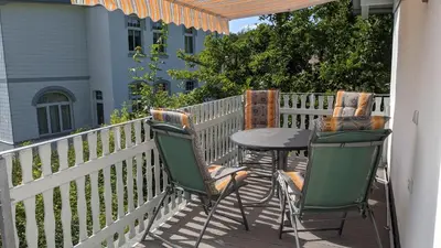 Ein Balkon oder eine Terrasse in der Unterkunft WeisseVilla Friedrichsbrunn Das Weisse Haus