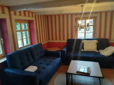 Ein Sitzbereich in der Unterkunft Ferienhaus Gero