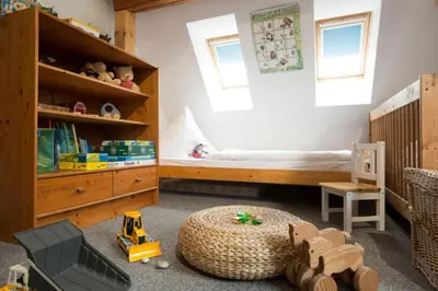 Ein Bett oder Betten in einem Zimmer der Unterkunft Ferienhaus 