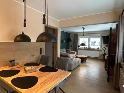 Ein Sitzbereich in der Unterkunft Ferienhaus Harzglück