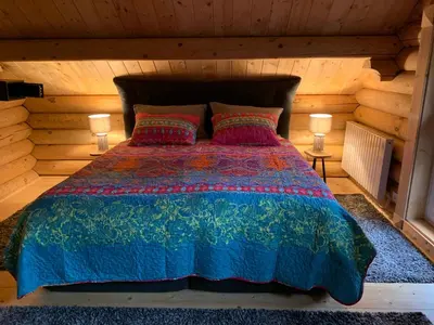 Ein Bett oder Betten in einem Zimmer der Unterkunft Hahnenkleer Hütte Harzliebe