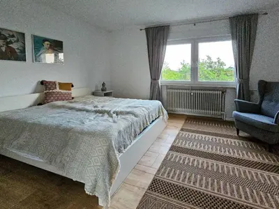 Ein Bett oder Betten in einem Zimmer der Unterkunft Ferienhaus Frederic