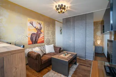 Ein Sitzbereich in der Unterkunft Ferienwohnung Kleine Lotusblüte