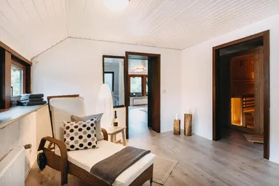 Ein Sitzbereich in der Unterkunft Haus Hegemeister