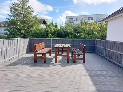 Ein Balkon oder eine Terrasse in der Unterkunft Ferienwohnung am Jungbrunnen 3
