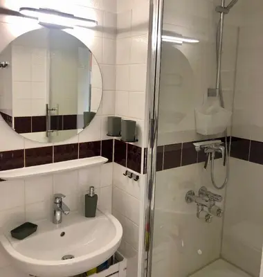 Ein Badezimmer in der Unterkunft Ferienwohnung Seeblick
