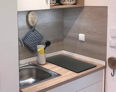 Küche/Küchenzeile in der Unterkunft Ferienwohnung Seeblick - a66668