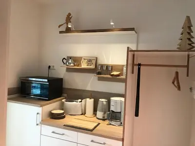 Küche/Küchenzeile in der Unterkunft Ferienwohnung Seeblick - a66668