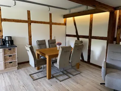 Küche/Küchenzeile in der Unterkunft Ferienwohnung Holzwurm