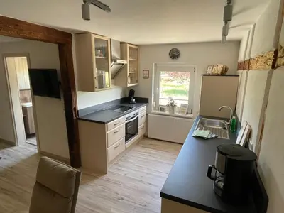 Küche/Küchenzeile in der Unterkunft Ferienwohnung Holzwurm