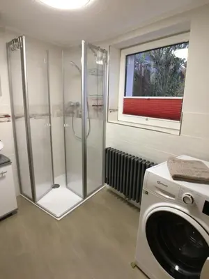 Ein Badezimmer in der Unterkunft Ferienwohnung - Haus Molle