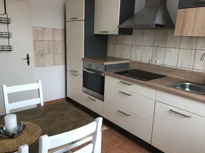 Küche/Küchenzeile in der Unterkunft Helles Apartment