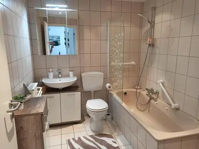 Ein Badezimmer in der Unterkunft Ferienwohnung Löwenzahn