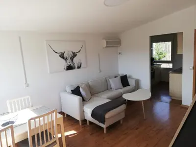 Ein Sitzbereich in der Unterkunft Ferienhaus Chiara, Südharz, Harztor
