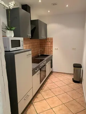 Küche/Küchenzeile in der Unterkunft 1-Zimmer-Wohnung Astfeld