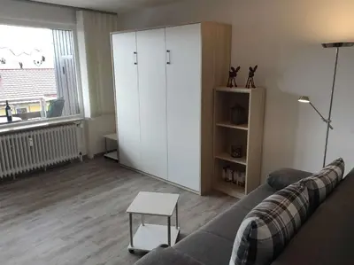 Ein Sitzbereich in der Unterkunft Ferienwohnung Hangblick