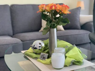 Ein Sitzbereich in der Unterkunft Ferienwohnungen Köhnke