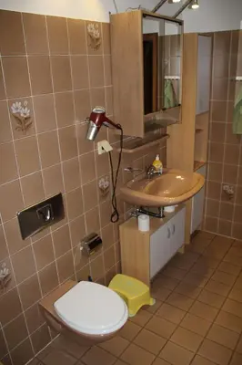 Ein Badezimmer in der Unterkunft Ferienwohnung Waldwichtel