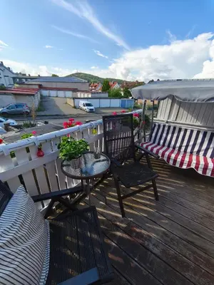 Ein Balkon oder eine Terrasse in der Unterkunft FeWo Goslar Harz