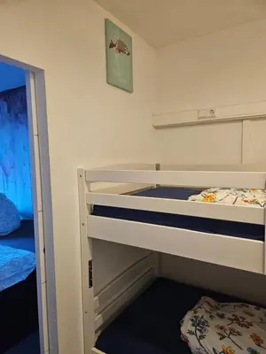 Ein Bett oder Betten in einem Zimmer der Unterkunft Apartement zum Kuckuck noch mal mit Schwimmbad und Sauna