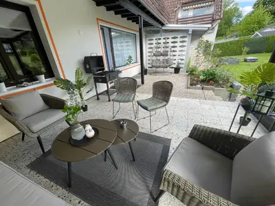 Ein Sitzbereich in der Unterkunft Ferienhaus Linda