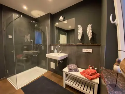 Ein Badezimmer in der Unterkunft Ferienwohnung Heideviertel
