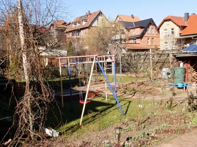 Ein Kinderspielbereich in der Unterkunft Ferienwohnung Fedler
