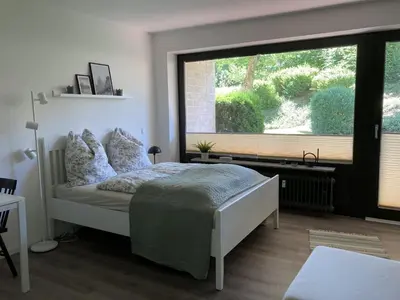 Ein Bett oder Betten in einem Zimmer der Unterkunft Fewo Lotte