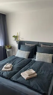 Ein Sitzbereich in der Unterkunft Ferienwohnung Weitsicht