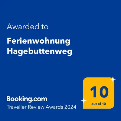 Ein Zertifikat, Auszeichnung, Logo oder anderes Dokument, das in der Unterkunft Ferienwohnung Hagebuttenweg ausgestellt ist