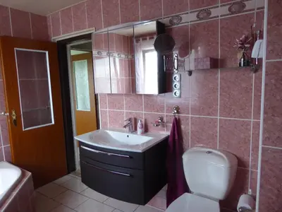 Ein Badezimmer in der Unterkunft Ferienwohnung Hagebuttenweg