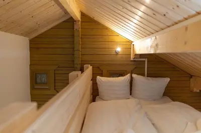 Ein Bett oder Betten in einem Zimmer der Unterkunft Ferienhaus Weitblick Altenbrak