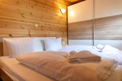 Ein Bett oder Betten in einem Zimmer der Unterkunft Ferienhaus Weitblick Altenbrak