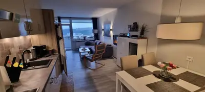 Küche/Küchenzeile in der Unterkunft Ferienwohnung Harzer Waldwichtel