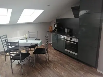 Küche/Küchenzeile in der Unterkunft Ferienwohnung Am Stadtwald