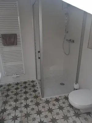 Ein Badezimmer in der Unterkunft Ferienwohnung Am Stadtwald