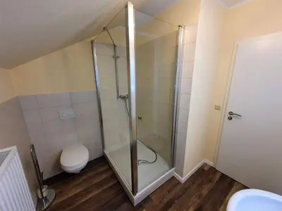 Ein Badezimmer in der Unterkunft Ferienwohnung Am Bahnhof