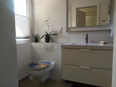 Ein Badezimmer in der Unterkunft FeWo unter den Eichen