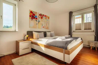 Ein Bett oder Betten in einem Zimmer der Unterkunft Klippenblick