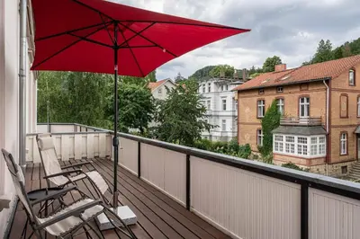 Ein Balkon oder eine Terrasse in der Unterkunft Ferienwohnung LichtBlickHarz