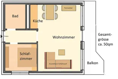 Grundriss der Unterkunft Ferienwohnung Wanderkönige