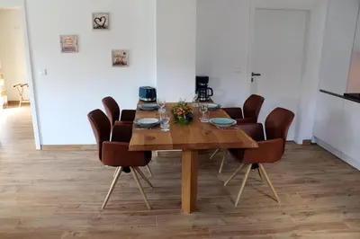 Ein Sitzbereich in der Unterkunft Harzhaus Sonnenschein