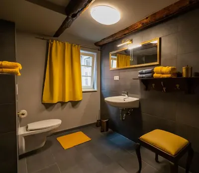 Ein Badezimmer in der Unterkunft Blauer Stieg