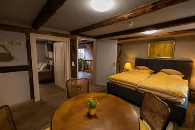Ein Bett oder Betten in einem Zimmer der Unterkunft Blauer Stieg