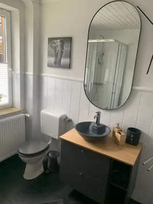 Ein Badezimmer in der Unterkunft Ferienwohnung an der Oker
