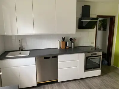 Küche/Küchenzeile in der Unterkunft Ferienwohnung an der Oker